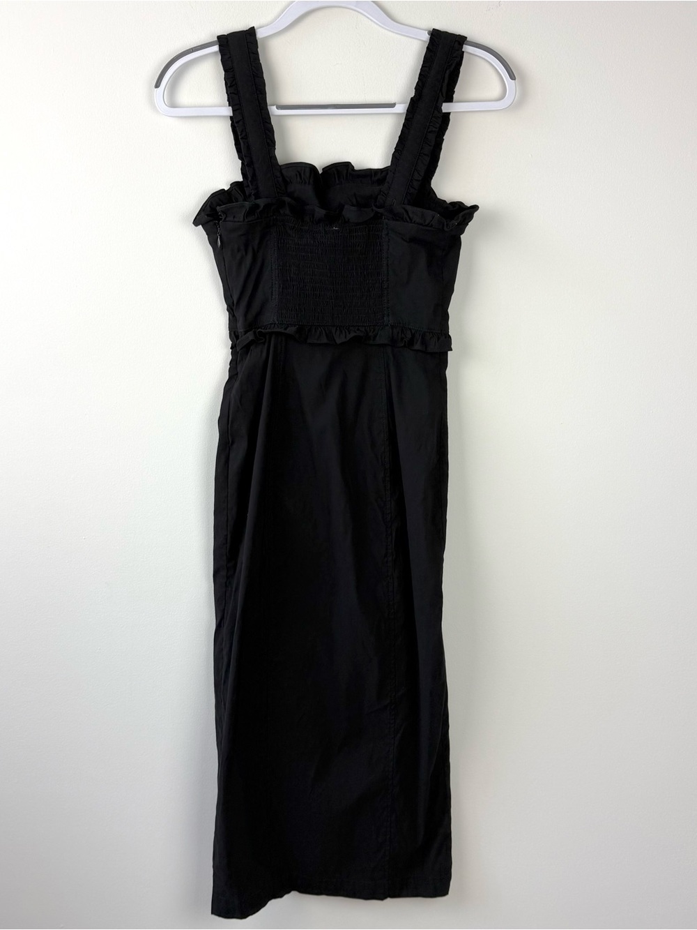 By Anthropologie The Linden Slim Square-Neck Button Front Midi Dress Black - Picture 8 of 12